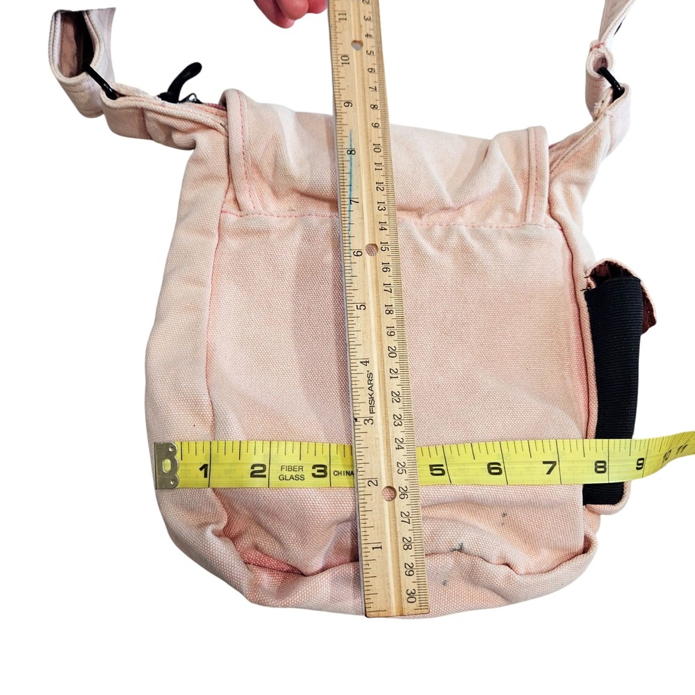 Kavu Cotton Canvas Crossbody Bag Light Pink Adjustable Strap Many Compartments - Picture 7 of 11